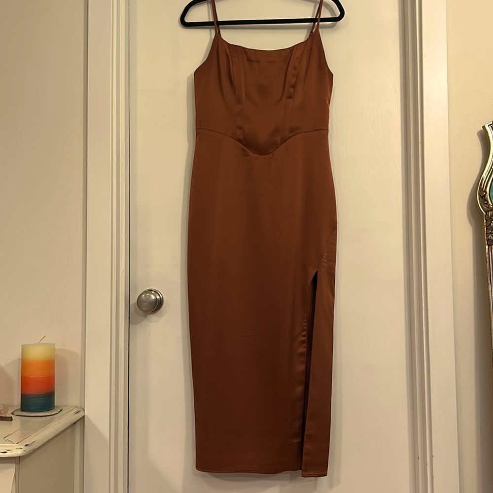 Size M ASTR satin maxi slip dress
